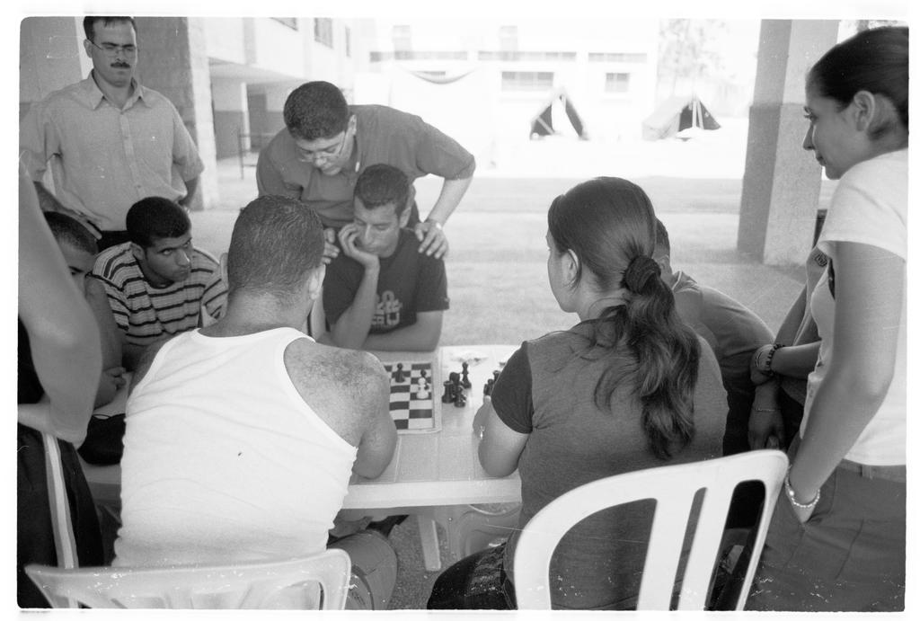Chess players at a Christian community center