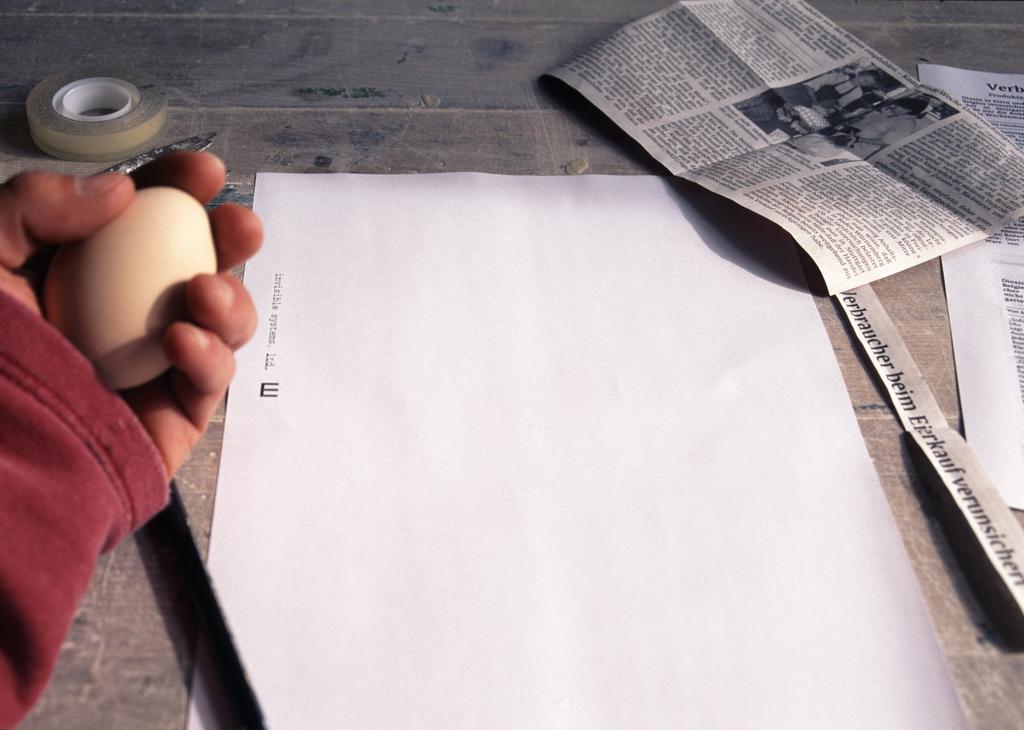 Egg (unassigned) + newspaper clipping
