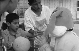 Kids at a street performance
