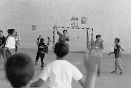 Schoolchildren in Askar playing soccer